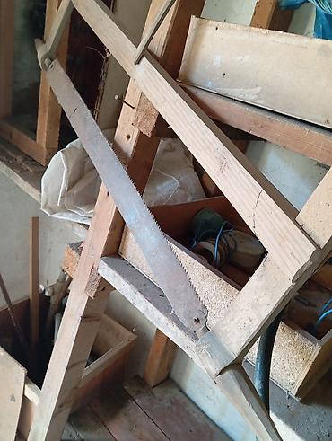 Alətlər: Taxta karkaslı əl mişarı (çərçivə mişarı) - Material: möhkəm taxta — 1