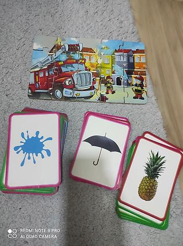 oğlan üçün oyuncaqlar: Pulsuz verilir. şəkilli kartlar və pazl + oğlan uchun ev geyimləri — 1