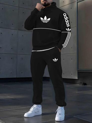 Trenerke: Komplet, L (EU 52), M (EU 50), XL (EU 54), Adidas Originals, bоја - Crna, Pamuk — 5