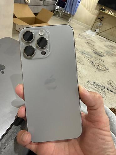 phone 13: IPhone 15 Pro Max, Б/у, 256 ГБ, Natural Titanium, Коробка, 87 % — 2