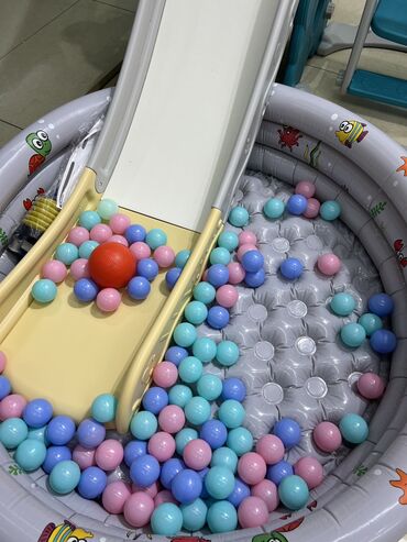 Игрушки: Игровой комплекс 3в1 В комплекте,горка,качеля,сухой бассейн и