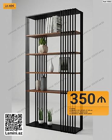 Salon, tibbi mebel: Metall karkaslı modern stellaj - Ölçülər: Dərinlik 35 sm × Hündürlük — 1