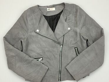 skórzana kurtka i futrzana kamizelka: Kurtka przejściowa, H&M, 12 lat, 146-152 cm, stan - Bardzo dobry