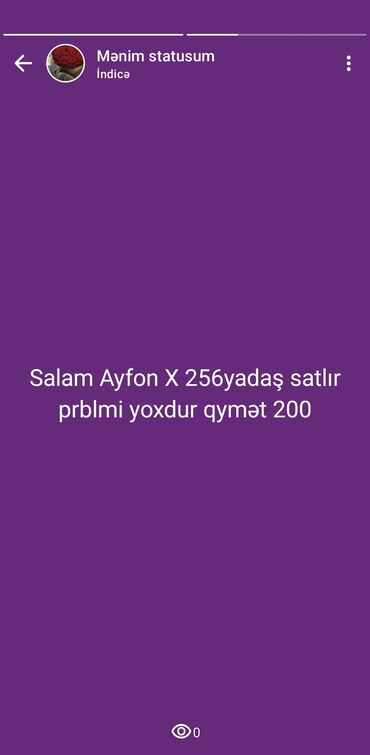 IPhone X, 256 GB, Qırıq