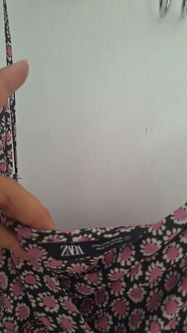 spicaste baletanke: Haljina NOVA crna ZARA sa ciklama cveticima od satena/poliestera — 7