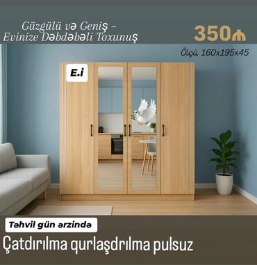 Masa və oturacaq dəstləri: Yeni, Düz dolab, Qarderob, paltar dolabı