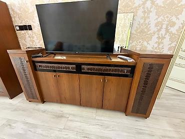 qoz: Vitrin və TV stendi dəsti - Material: keyfiyyətli ağac örtüklü korpus — 2