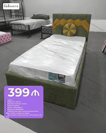 Tək nəfərlik çarpayı – müasir dizayn - Ölçü: 90 × 200 sm - Mexanizm