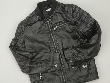 jeansy czarno niebieskie: Transitional jacket, H&M, 9 years, 128-134 cm, condition - Good