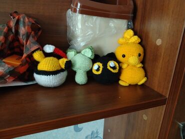 детские вязаные пинетки: Amigurumi toxunma oyuncaq seti - Material: akril iplik və yumşaq