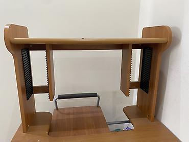 komputer stolustu: Kompyuter masası – çoxfunksiyalı, ağac rəngində - Üst hissədə monitor — 3