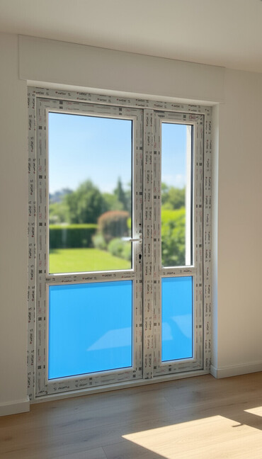 балконные шкафы: ПВХ дверь с боковой створкой/фрамугой (балконный блок). - Материал