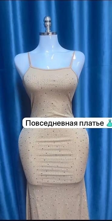 платье лямка: Повседневное платье, Лето, Прямое, M — 1