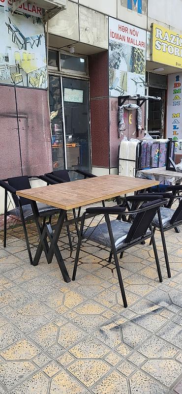 kafe stul: Mətbəx üçün, Yeni, Açılmayan, Dördbucaq masa, 6 stul — 2