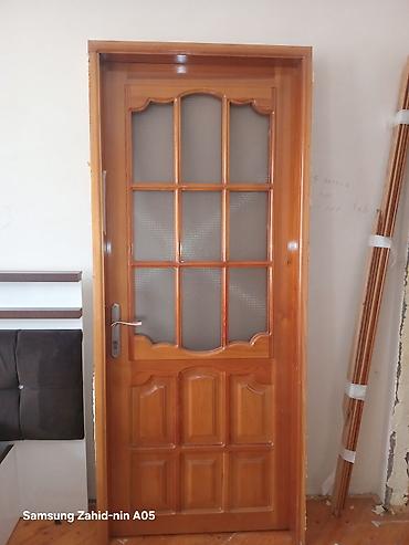 qapi taxta: Taxta otaq qapısı – şüşəli, klassik dizayn - Material: təbii ağac — 1