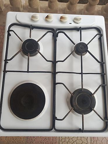 corək sobası: Dörd gözlü kombinə edilmiş soba paneli - 3 qaz ocağı + 1 elektrik — 2