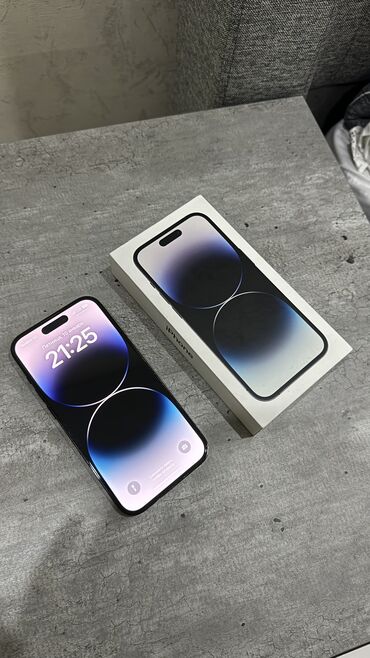 Apple iPhone: IPhone 14 Pro, Скидка 10%, Б/у, 128 ГБ, Черный, Зарядное устройство, Чехол, Коробка, 87 %