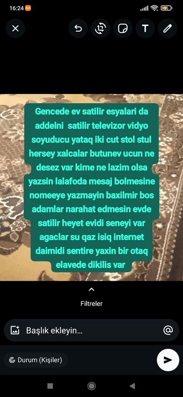 Математика: Gəncədə həyət evi satılır, bütün əşyaları ilə birlikdə. Evdə olan