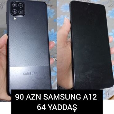 Samsung: Samsung Galaxy A12, 64 GB, rəng - Qara, Barmaq izi, İki sim kartlı