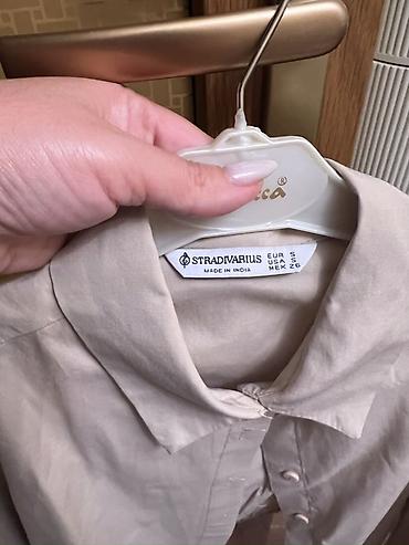 ağ paltar: Stradivarius və Loewe üslubunda qadın köynəkləri - Modellər: Ağ satən — 4