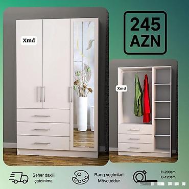 Geyim dolabı – 3 qapılı model - Ölçülər: hündürlük 200 sm, en 120 sm lalafo.az -da Geyim dolabı – 3 qapılı model - Ölçülər: hündürlük 200 sm, en 120 sm