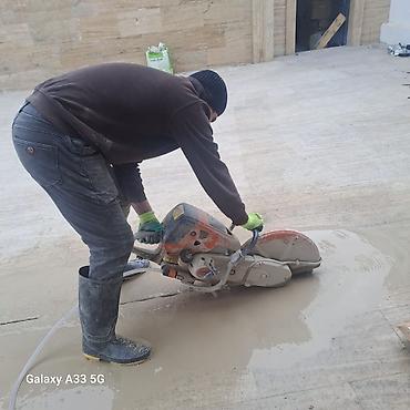 Beton işləri: Beton və daş kəsimi xidməti - Peşəkar benzinli disk kəsici ilə beton — 1