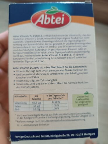 Vitaminlər və BAƏ: Abtei markalı bu vitamin D3 preparatı immunitet sistemini, sümükləri