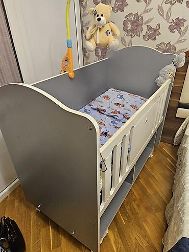 mebel islenmis: Oğlan və qız üçün, İşlənmiş, Dördbucaq, Beşik, Dəstsiz, Matras ilə, Yellənmə mexanizmsiz — 2