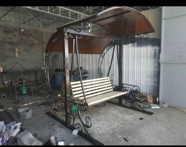 Садовые качели: Садовые качели Металл, Со спинкой, С крышей — 8