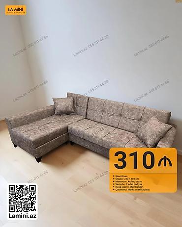 Künc divan – La Mini - Ölçü: 240 × 150 sm - Mexanizm: Açılan, bazalı -