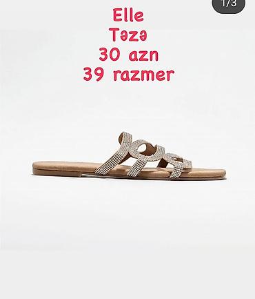 Basanoşka və səndəllər: Elle, Ölçü: 39, rəng - Bej, Yeni — 1