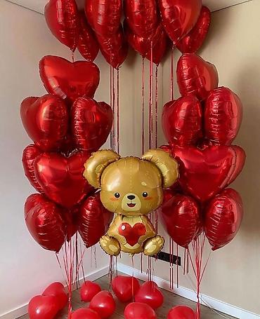 Шары: Воздушные шары «Сердца» — готовые композиции для романтического декора — 4