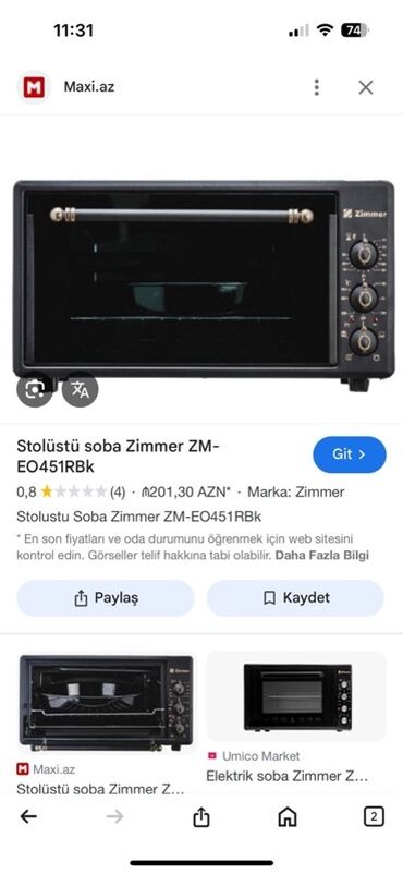 şirniyyat pecləri: Duxovka Zimmer, Elektrik, rəng - Qara, Ayrıca dayanan, Yeni