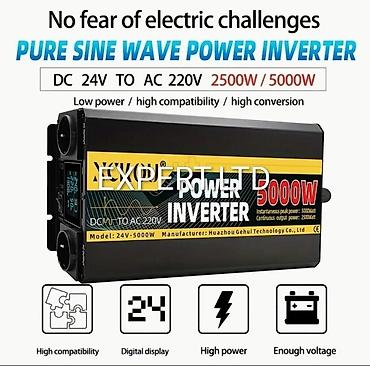 Yeni Inverter, 1500-3000 Vt, 12 - 220 volt, Ünvandan götürmə, Ödənişli çatdırılma, Rayonlara çatdırılma