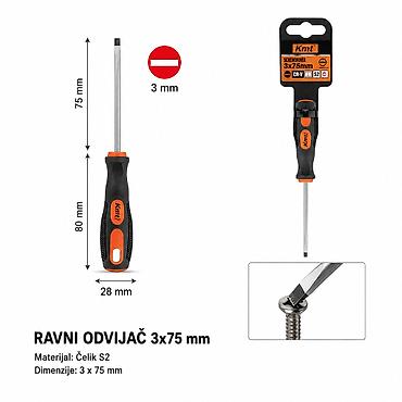 KMT Odvijač sa ručkom za masažu 2308927 Ravni odvijač namenjen za