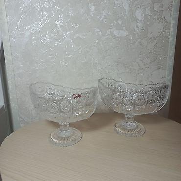 set qablari: Tort və şiriniyyat qabı, rəng - Ağ, Şüşə — 1