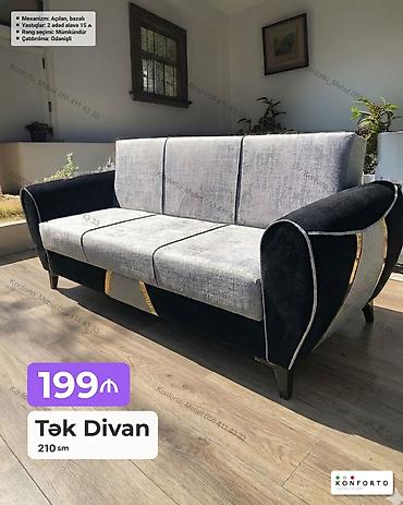 Tək divan – 210 sm - Mexanizm: açılan, bazalı (yataq funksiyalı və lalafo.az -da Tək divan – 210 sm - Mexanizm: açılan, bazalı (yataq funksiyalı və