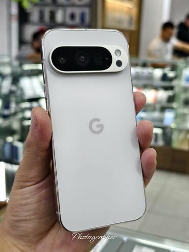 мобильные телефоны айфоны: Google Pixel 9 Pro, Колдонулган, 128 ГБ, түсү - Ак, 2 SIM