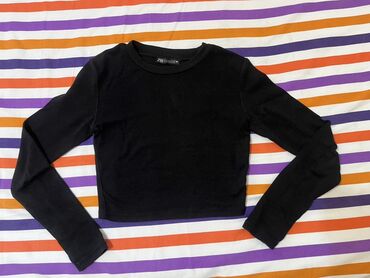 Hicab: ZARA Woman uzunqollu qara crop bluz. - Rəng: tam qara - Dizayn lalafo.az -da Hicab: ZARA Woman uzunqollu qara crop bluz. - Rəng: tam qara - Dizayn