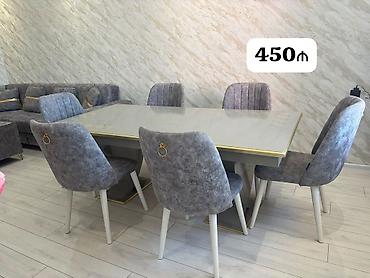 Masa desti 1 aydı alınıb, istifade olunmayıb 6 stulla birlikde