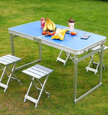 piknik masasi: Yeni, Dördbucaq masa, 4 stul, Stullar ilə