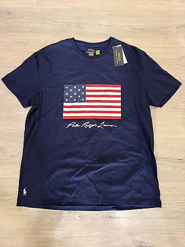футболку из америки: Мужская футболка, L, Polo Ralph Lauren, Новый, цвет - Синий, Самовывоз, Платная доставка — 1
