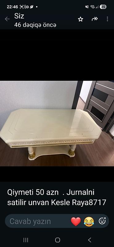 cay evi ucun divanlar: Oval masa, Açılmayan, Təkərsiz, Zəmanətsiz — 1