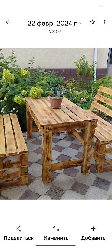 sofa: Комплект садовой мебели, Диван, Дерево — 7