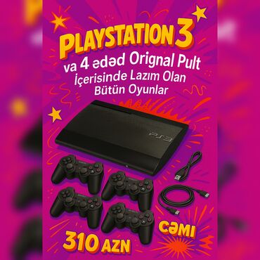hdd box usb 3.0: 🎮 PlayStation 3 Super Slim 🎮 🕹️ 4 ədəd Original Pult 🎮 İçərisində