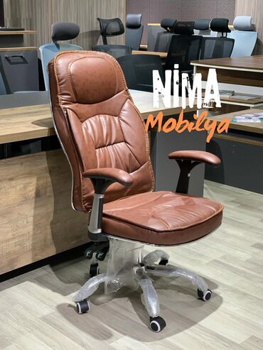 Ofis və oyun kresloları: Yeni, Təkərli, Qolları tənzimlənir, Dəri — 17
