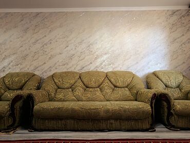 столы стулья диваны: Комплект мягкой мебели, Новый, Самовывоз, Платная доставка, цвет - Зеленый