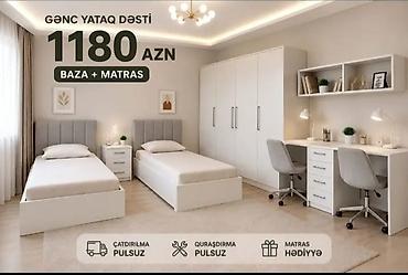 Gənc yataq dəsti – funksional və müasir dizayn Komplektin tərkibi: -