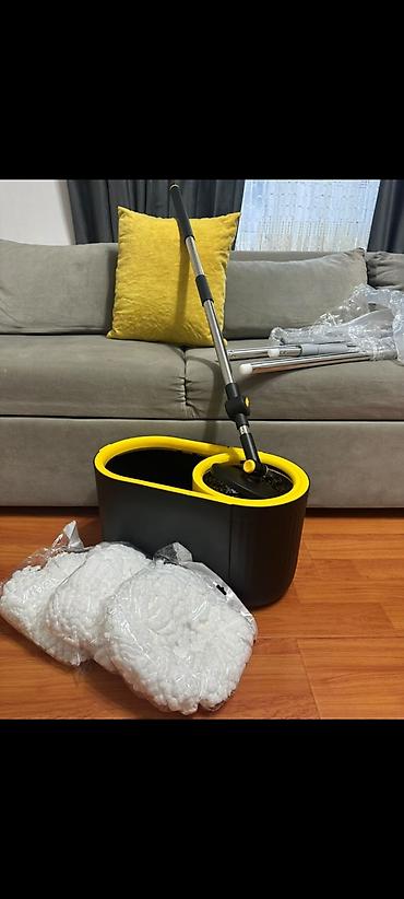 Комплект для мытья полов с центрифужным ведром (spin-mop) -