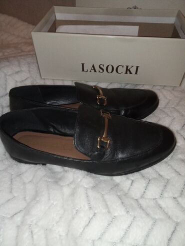 crna cipkasta haljina i cipele: Mokasine, Lasocki, 38